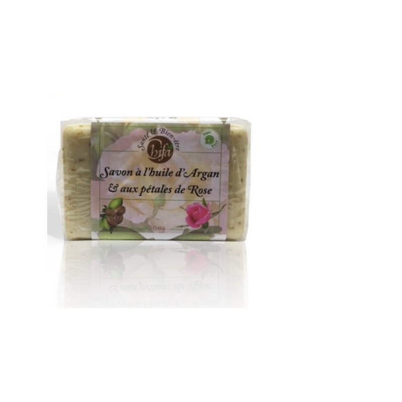 Savon à l'huile d'Argan et aux pétales de Rose Savon à l'huile d'Argan et aux pétales de Rose