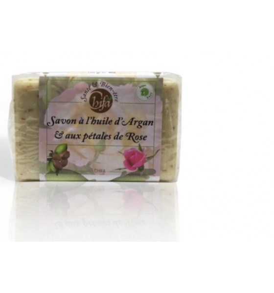 Savon à l'huile d'Argan et aux pétales de Rose