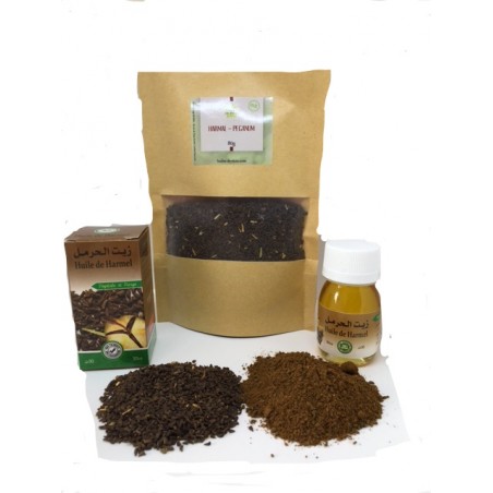 Pack Huile de Peganum + Peganum harmala en graines + Peganum Harmal en poudre + Huile de Harmal